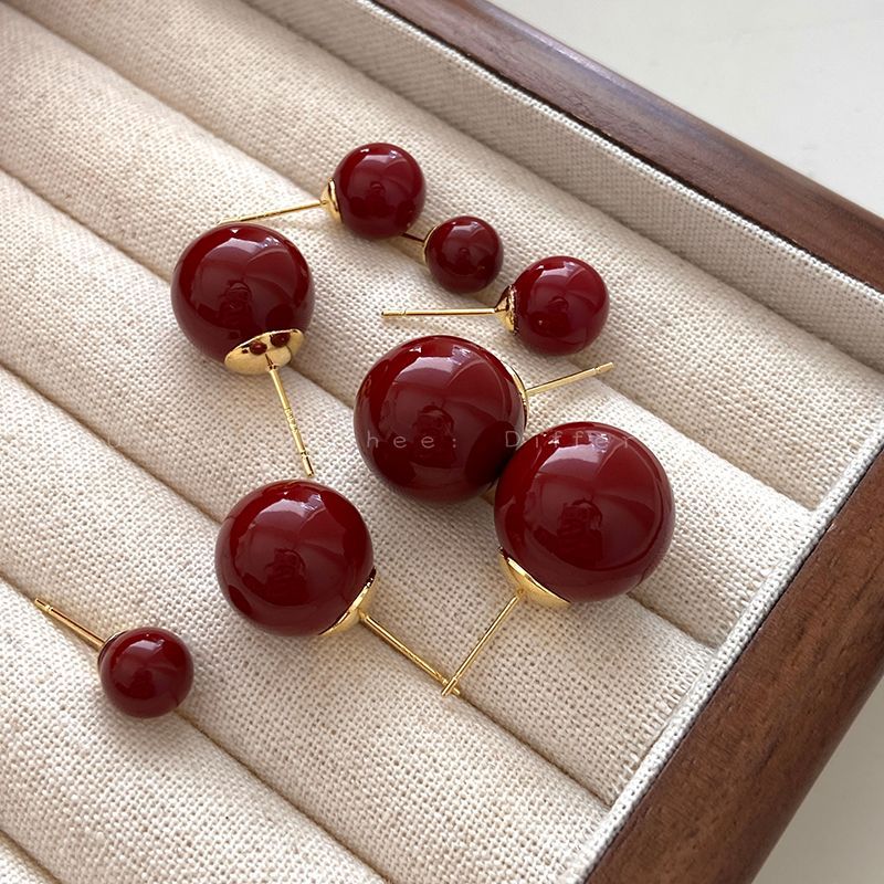 Red Candy Pearl Female Niche Design Rings