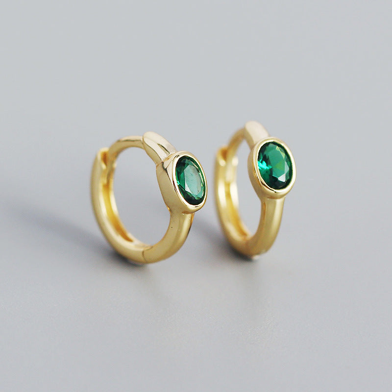 Women's Sier Minimalist Style Egg Type Zircon Rings