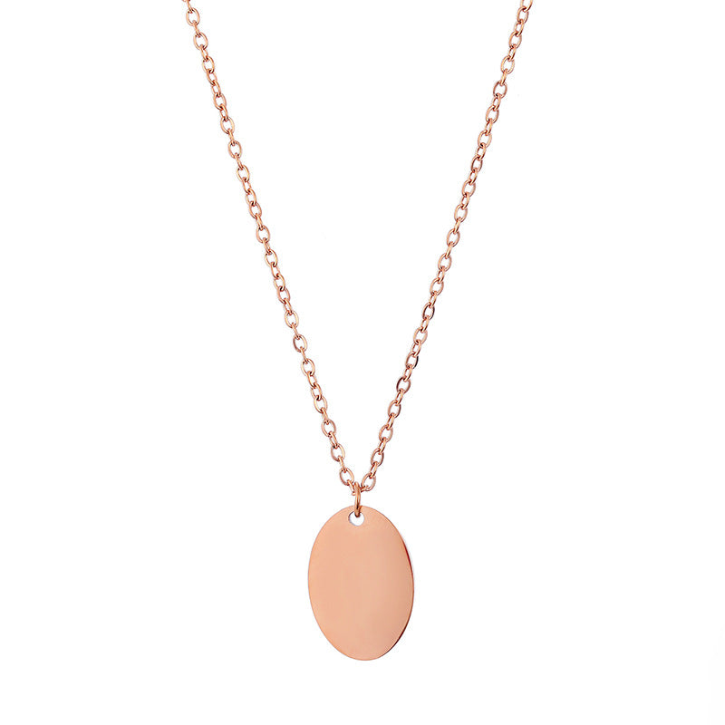 Simple Oval Glossy Female Gold-plated Clavicle Necklaces