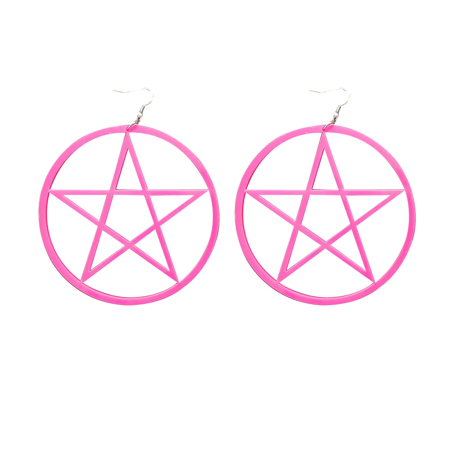 Creative Oversized Exaggerating Acrylic Big Ear Hollow Out Five-pointed Star Rings