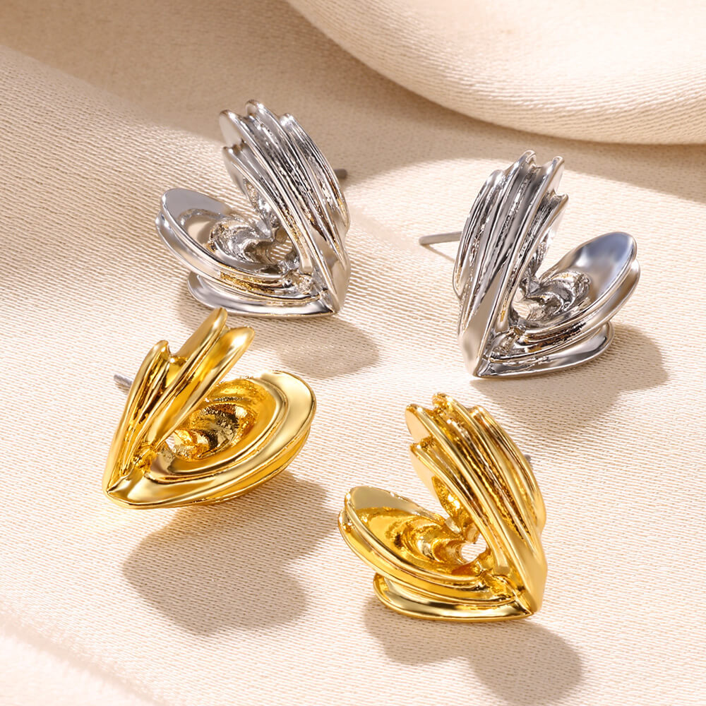 Irregular Cross Geometric Heart Shape Graceful Earrings