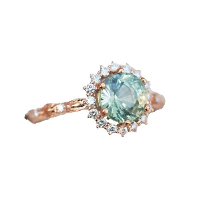 Women's Colorful Crystals Fashion Rose Gold Gemstone Rings