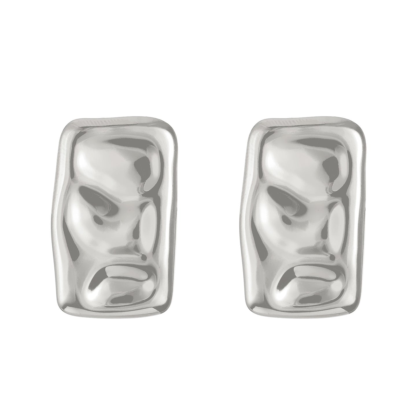 Women's Titanium Steel Pleated Geometric Irregular Round Rings