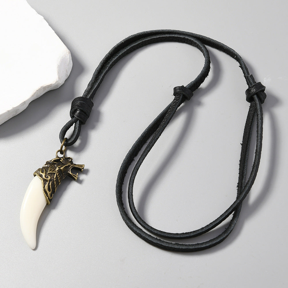 Men's Ornament Simple Adjustable Creative Vintage Wolf Necklaces
