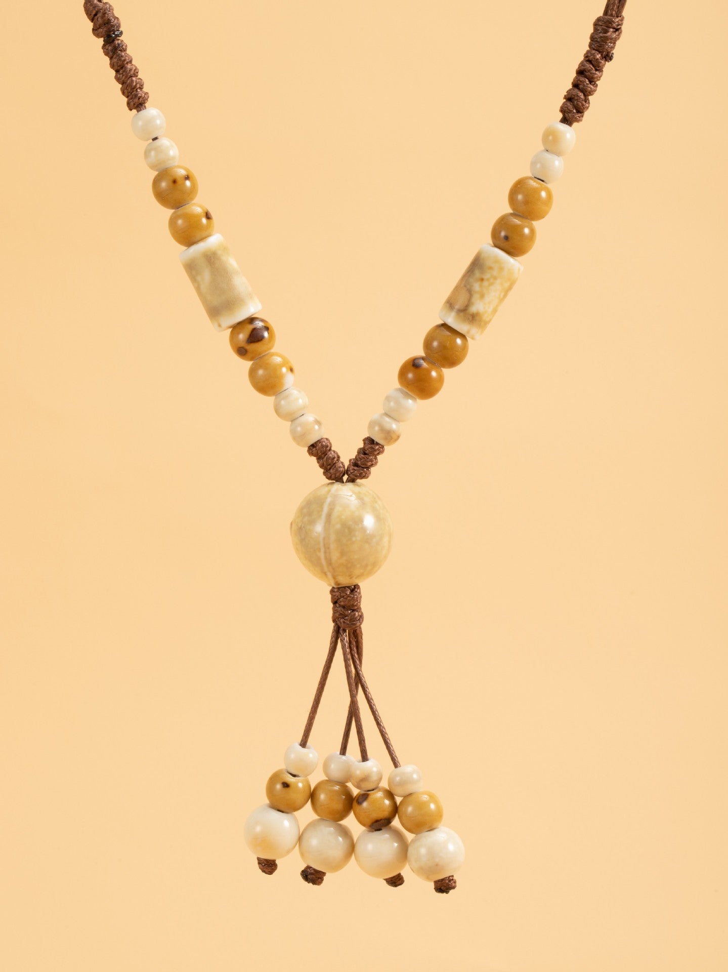 Women's Style Ceramic Bohemian Tassel Sweater Chain Necklace