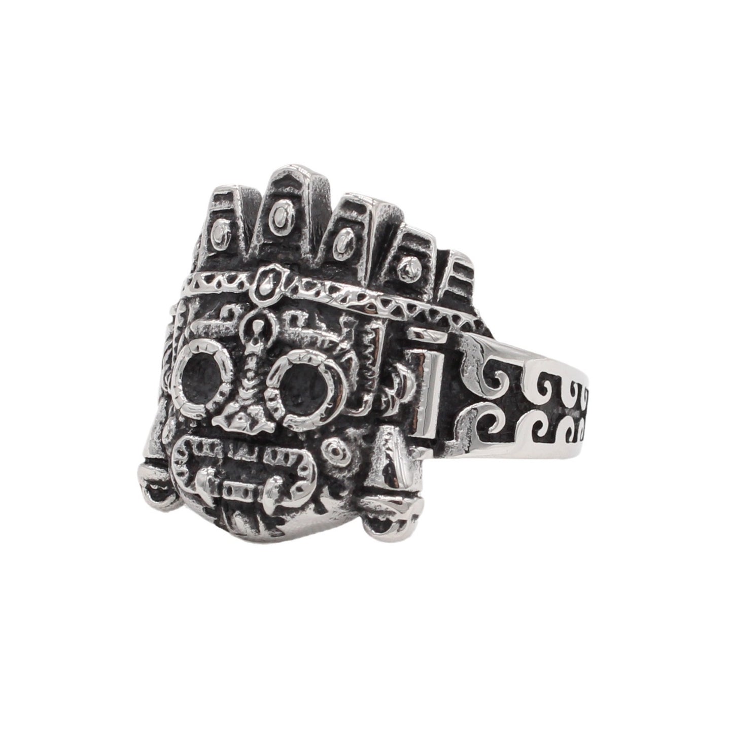 Men's Personality Retro Robot Alien Titanium Steel Ring
