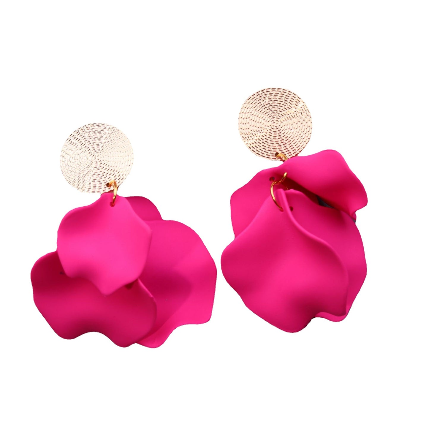 Women's Petal Spray Paint Pleated Candy Color Earrings