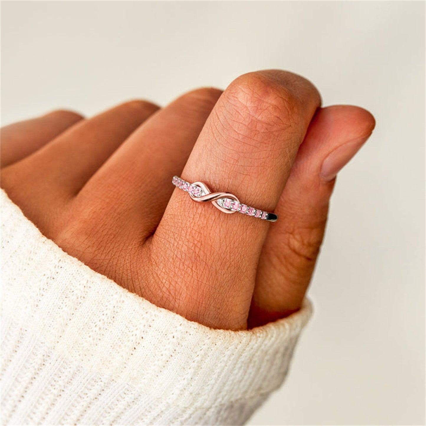 Women's Lucky Inlaid Zirconium Fashion Simple Single Rings