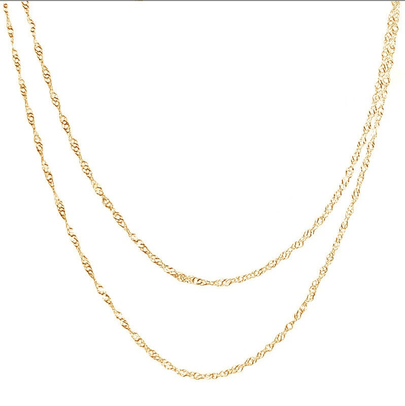 Women's Minimalist Choker Simple Water Wave Chain Necklaces