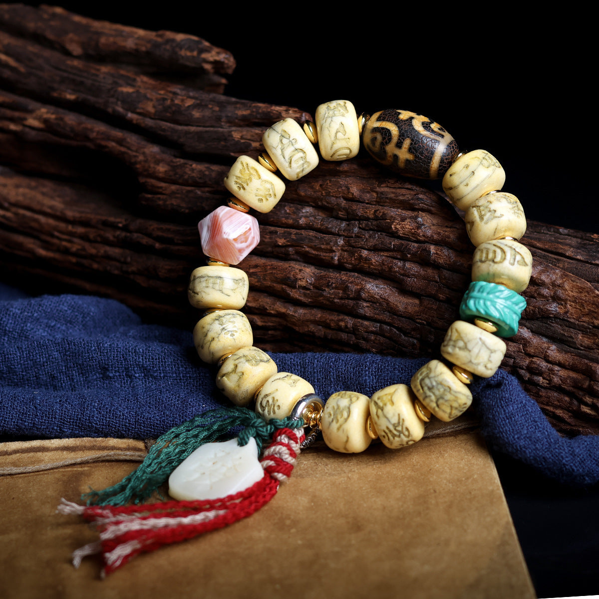 Bone Barrel Shaped Bead Crafts Tag Ethnic Bracelets