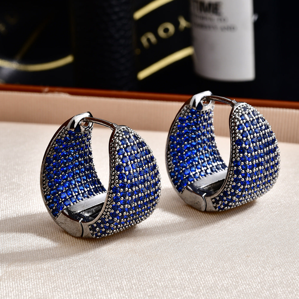 High-grade Full Diamond Water Drop Super Flash Clip Fashion Trendy Ear Buckle