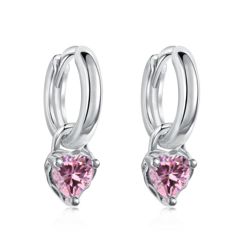Loving Heart Zircon Clip Sweet Cool Cold Wind Simple Wild Ear Buckle
