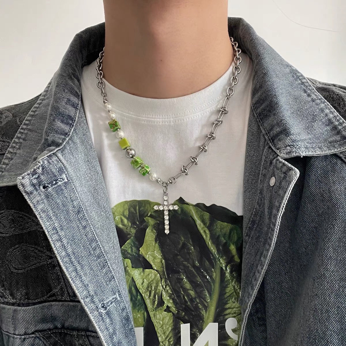Onyx Stars Street Boys Design High-grade Clavicle Necklaces
