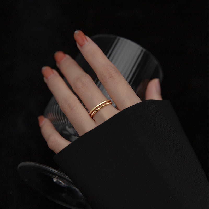 Women's Sier Korean Style Fresh Simple Opening Twist Rings