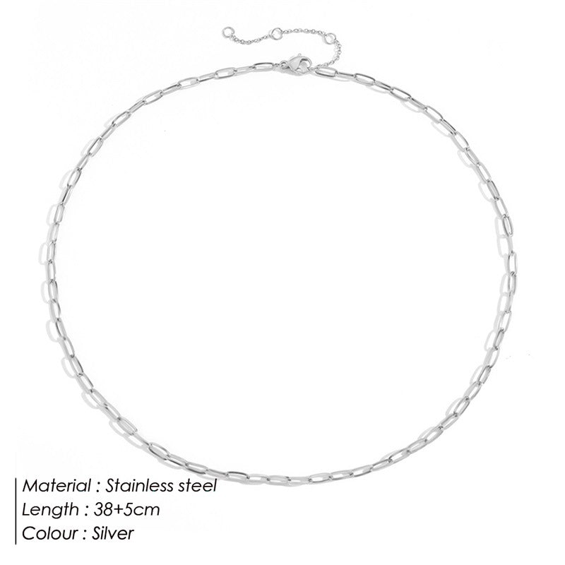 Women's Stainless Steel Gold-plated Single Chain Titanium Necklaces