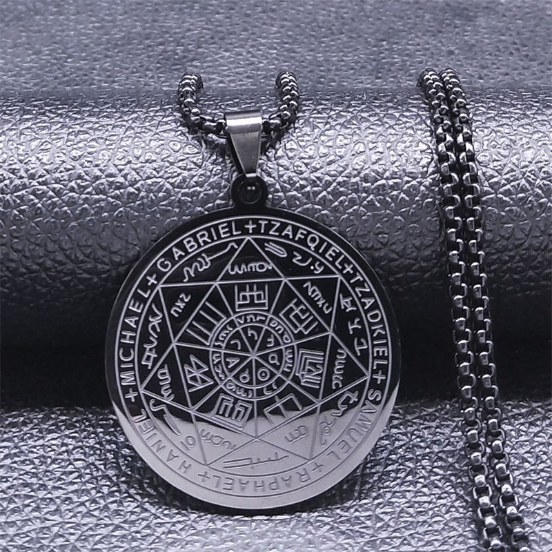 Men's Angels Charm Stainless Steel Solomon Jewelry Necklaces