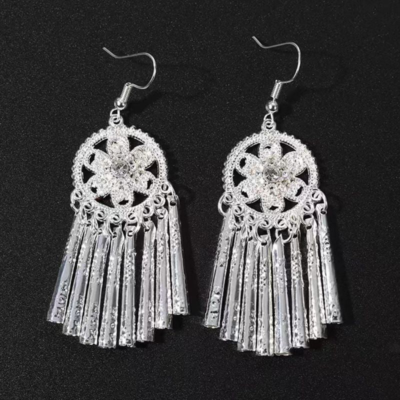 Imitation Miao Sier Ethnic Style Peacock Earrings