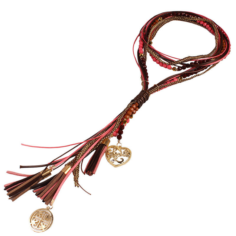 Beaded Handmade Sweater Chain Ethnic Accessories Necklaces