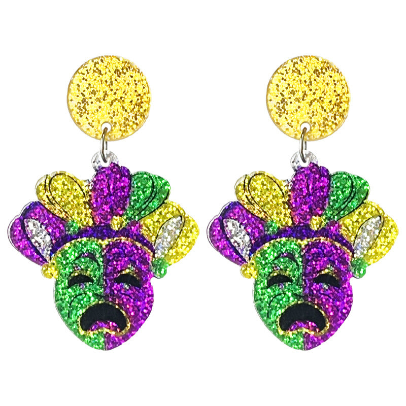 Acrylic Shiny Crystal Festival Atmosphere Parade Earrings