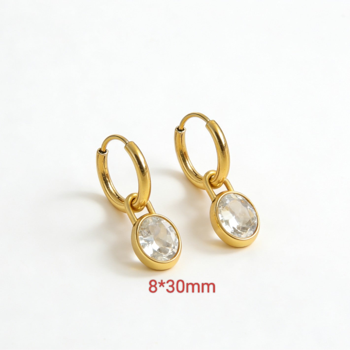 Titanium Steel Zircon Fashion Trendy Simple Texture Not Easy To Earrings