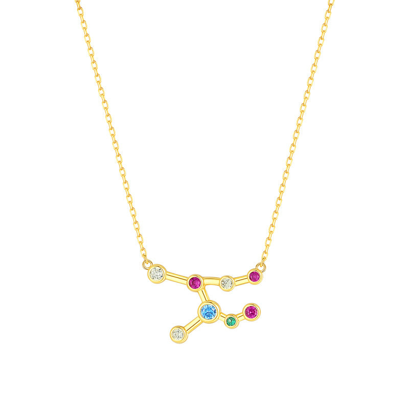Women's Constellation Zircon Sterling Sier Sagittarius Design Necklaces