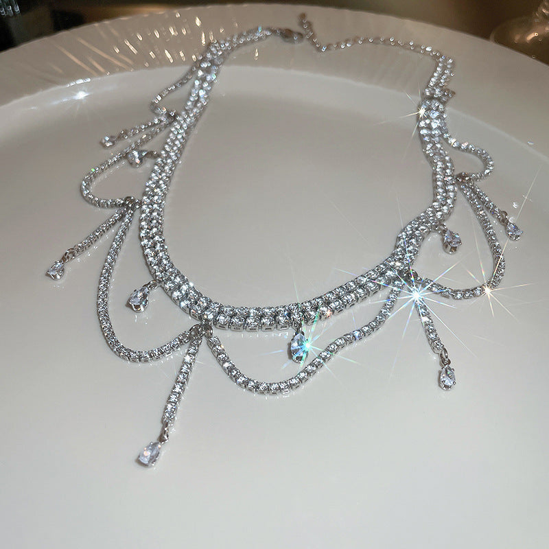 Women's Full Diamond Trendy Personality Clavicle Chain Necklaces