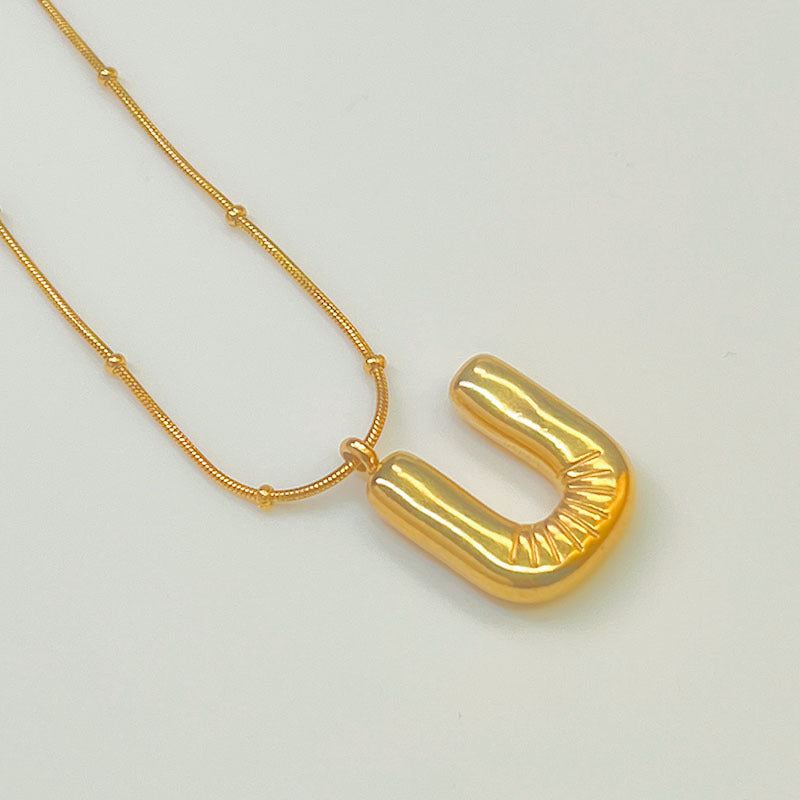 Female Summer Clavicle Chain Stainless Gold-plated Letters High-grade Necklaces
