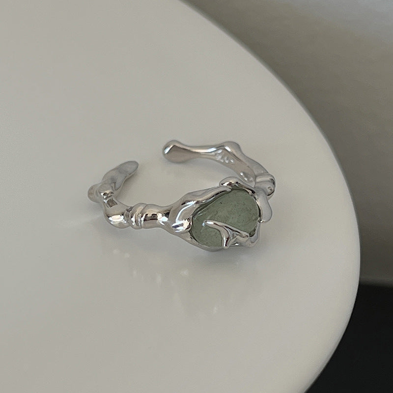 Design Chinese Jade Bamboo Female Fashionable Ring