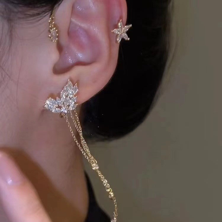Ornament Star Tassel Light Luxury Minority Earrings