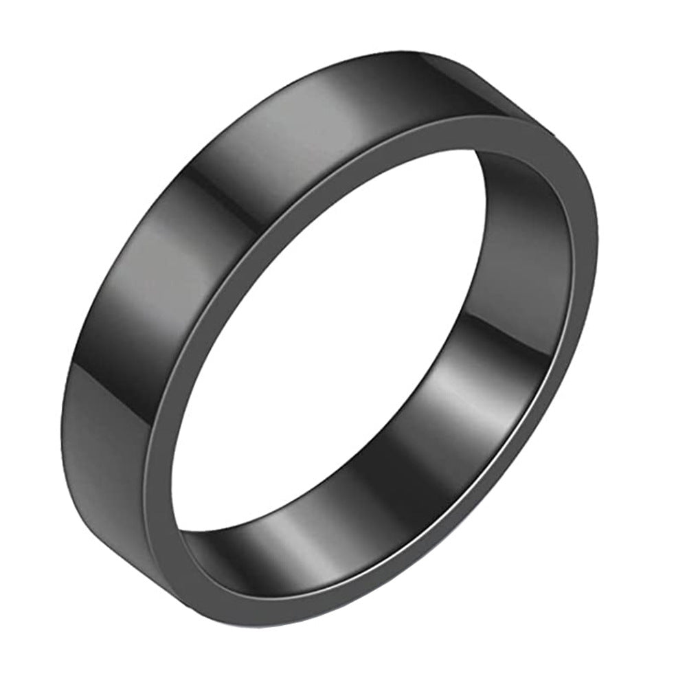 Women's & Men's Hematite Shank Haematite Curved Diamond Surface Ring