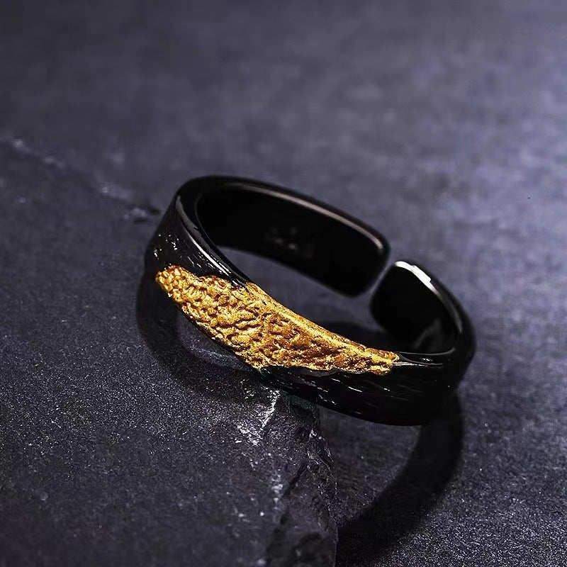 Men's Thai Sier Index Finger Gold Simple Rings