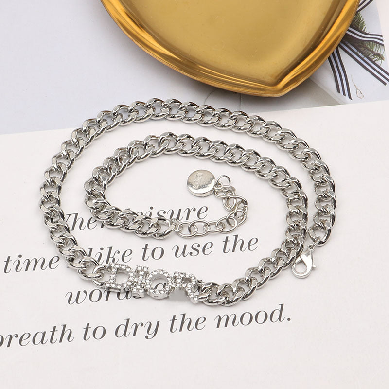 Straps Letter Hip Hop Cool Short Necklaces