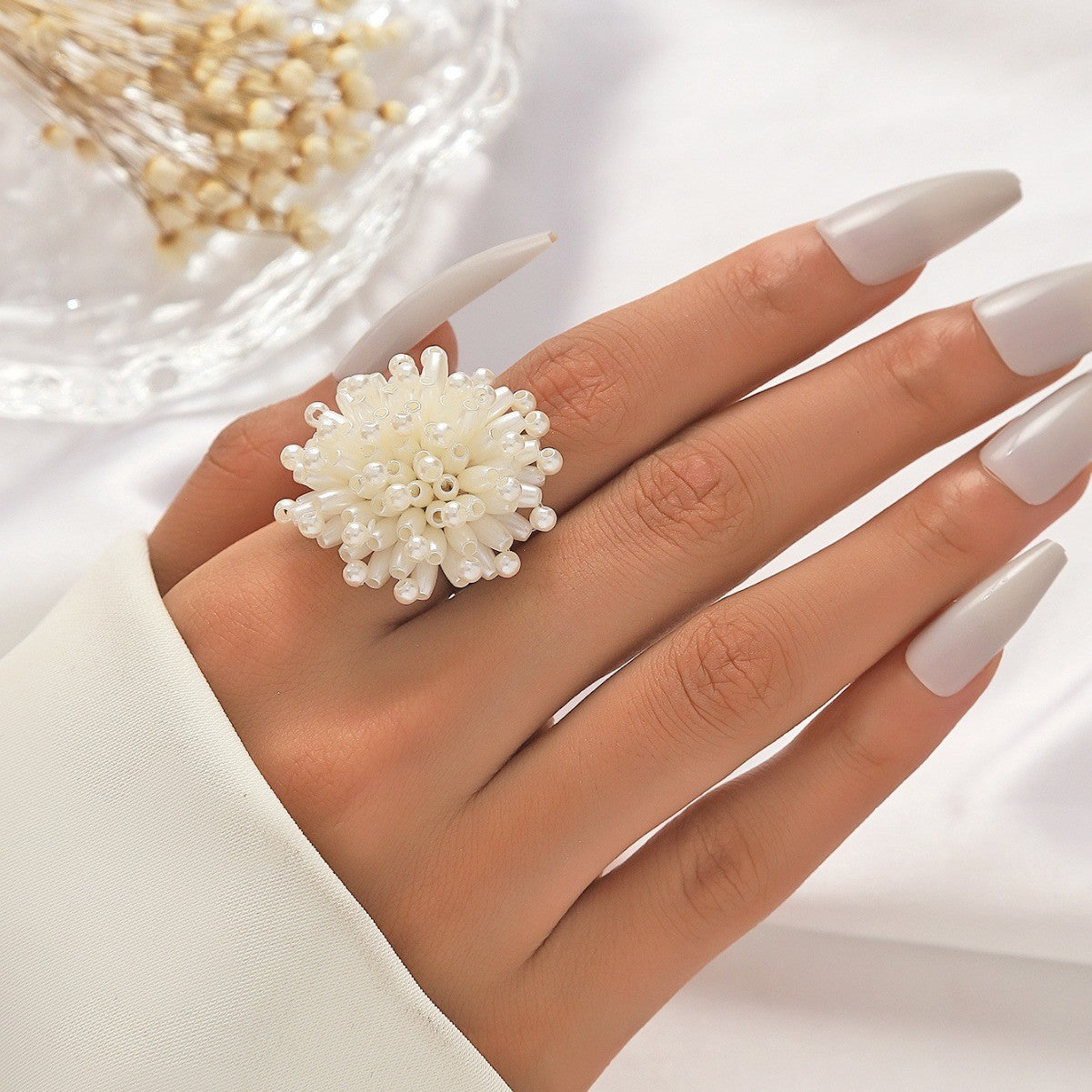 French Retro Baroque Flower Open Fashion Rings