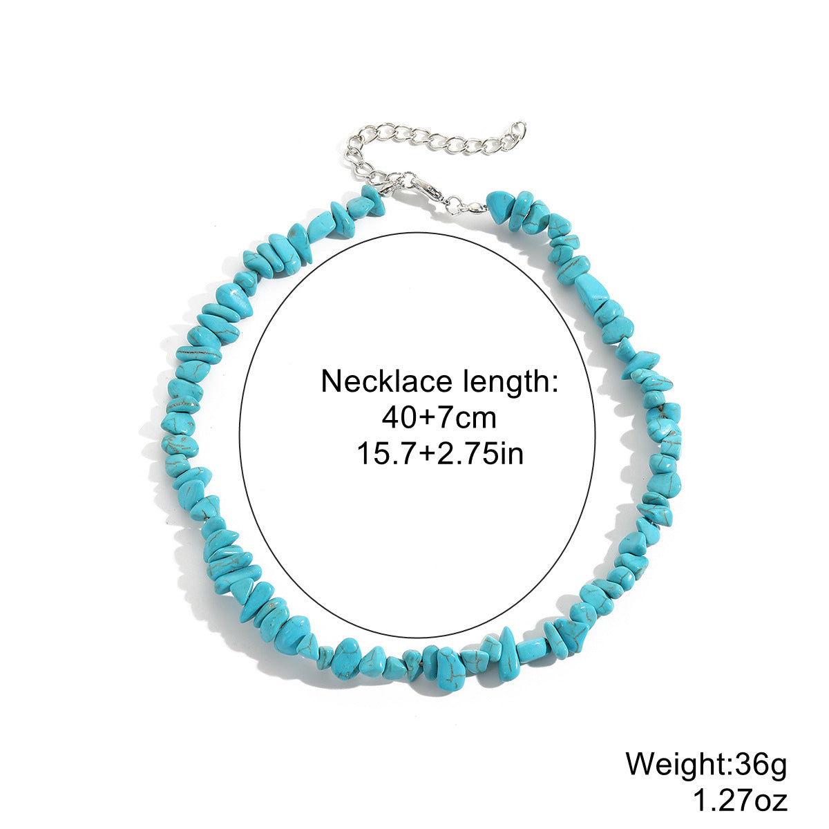 Women's Bohemian Color Gravel For Natural Stone Necklaces