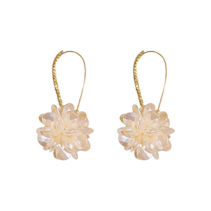 Women's Acrylic Flower Long Ear Hook Niche Earrings