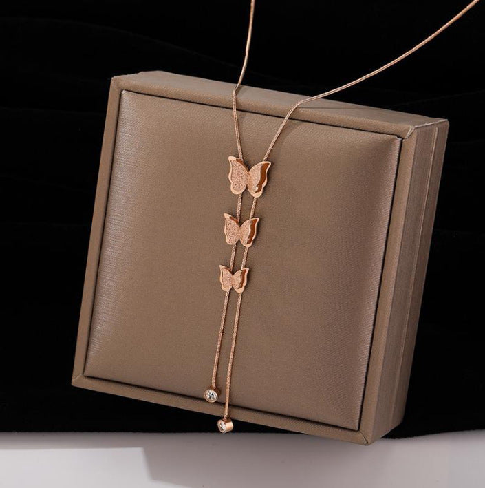 Titanium Steel Three-color Clover Trendy Summer Necklaces