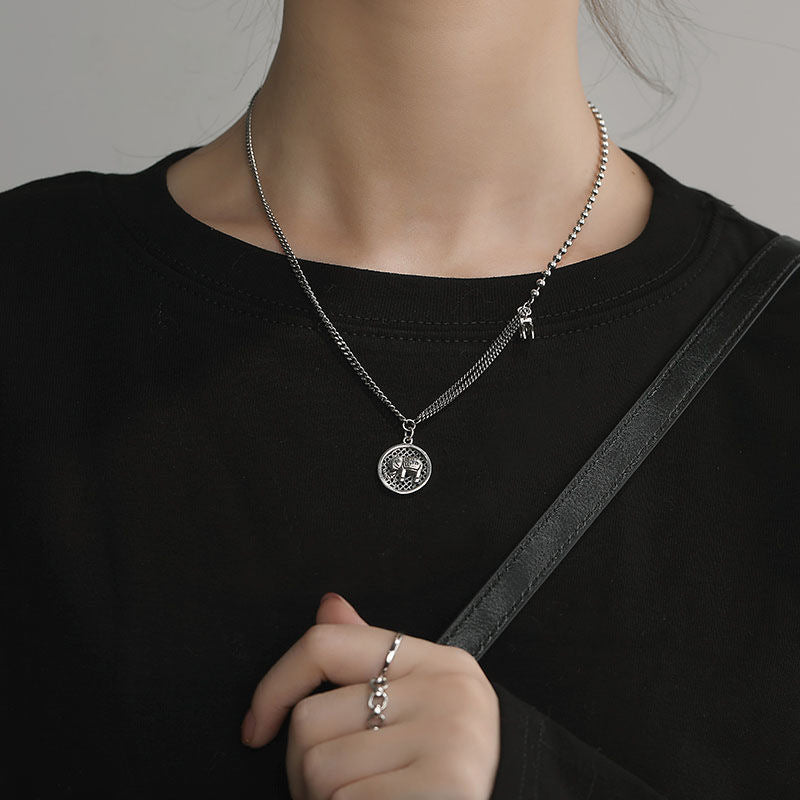 Women's Hip Hop Trendy Sweater T-shirt Elephant Necklaces