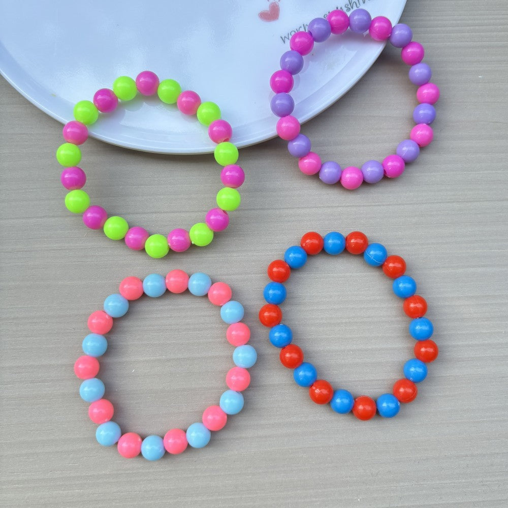 Children's Imitation Pearl Plastic Beads Colorful Beaded Acrylic Handmade Small Bracelets