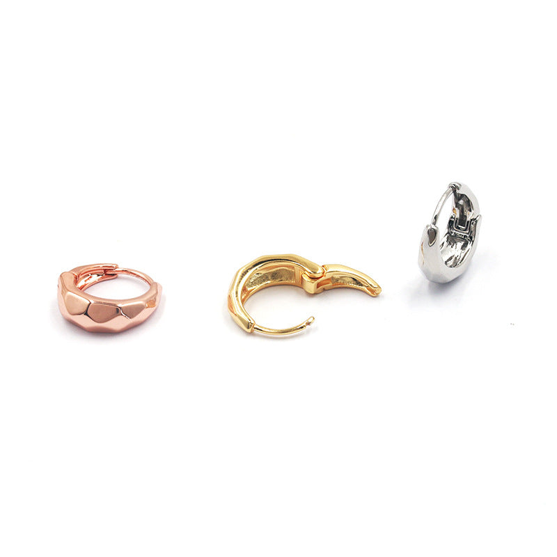 Women's Copper Plated Real Gold Simple Fashion Style Geometric Rhombus Earrings