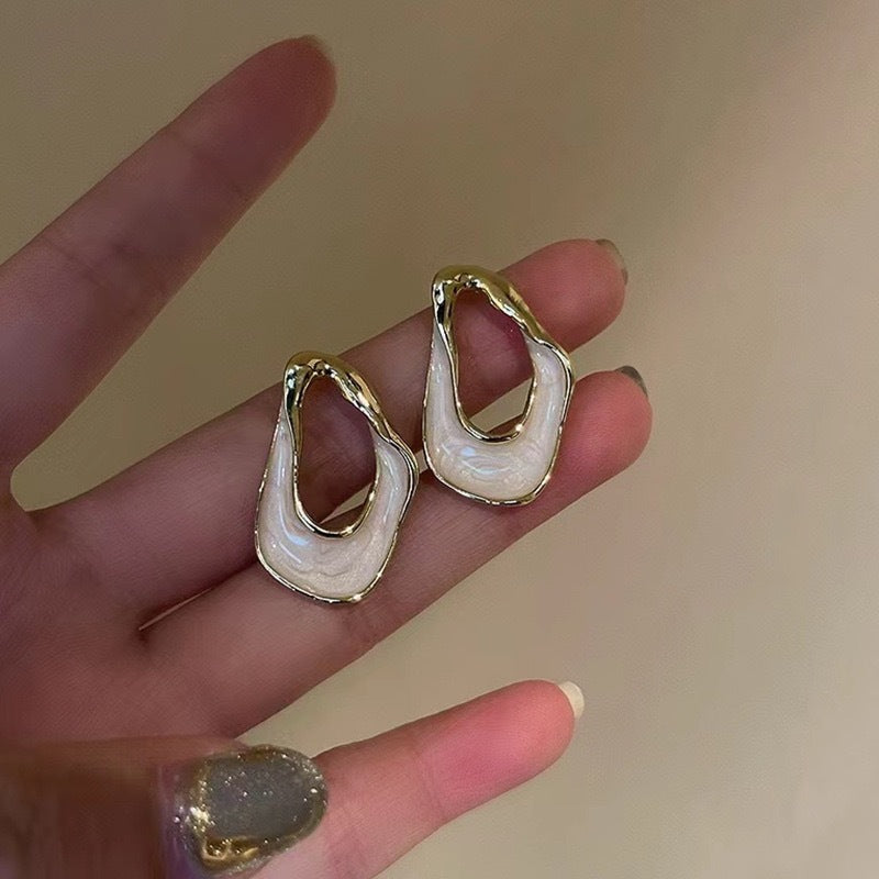Women's Sier Needle Korean Style French Temperamental Pearl Earrings
