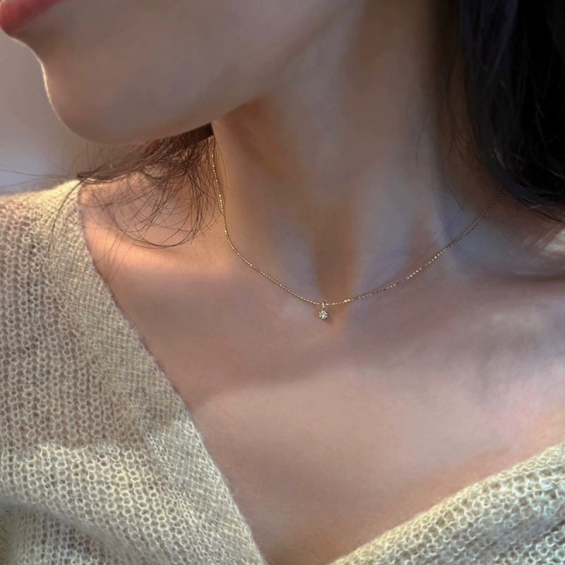 Women's Sterling Sier Gold-plated Zircon Universal Folding Adjustable Light Luxury Necklaces