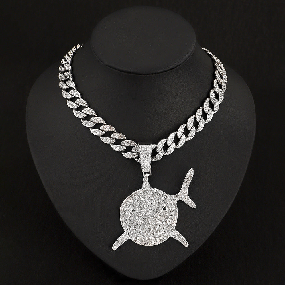 Men's Large Shark Alloy Rhinestone Exaggerated Hip Pendants