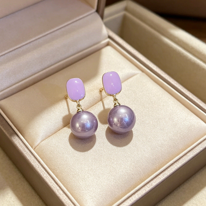 Temperament Inlaid Zircon Delicate Pearl High-grade Light Luxury Korean Style Stud Earrings