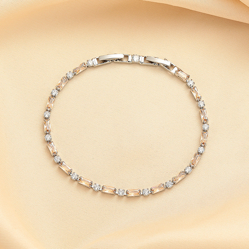 Women's White Yellow Zircon Versatile Light Luxury Bracelets