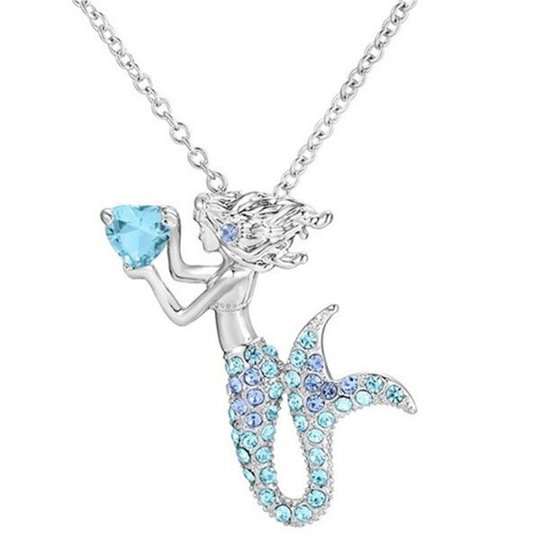 Fashion Mermaid Love Female Cartoon Design Necklaces