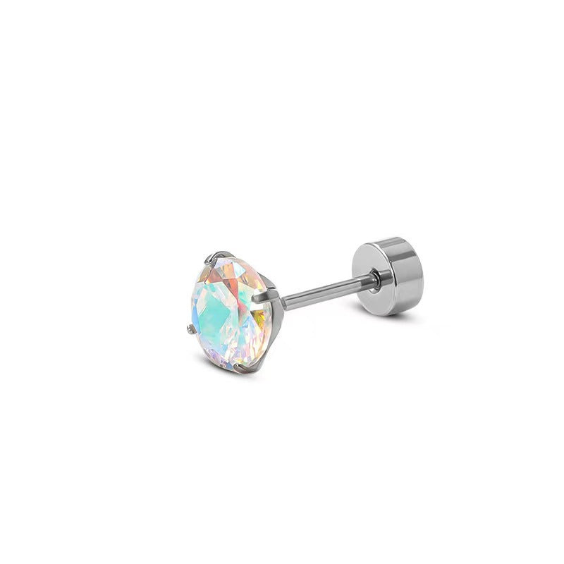 Alloy Grade Zircon Ear Flat Bottom Bone Pin Stud Earrings