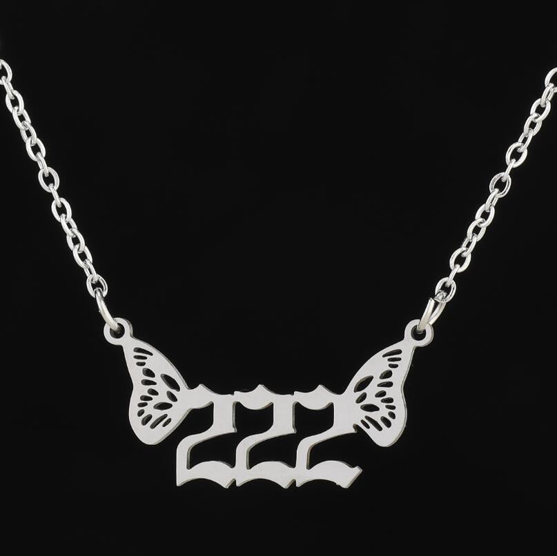 Stainless Steel Gold Plated Angel Digital Necklaces