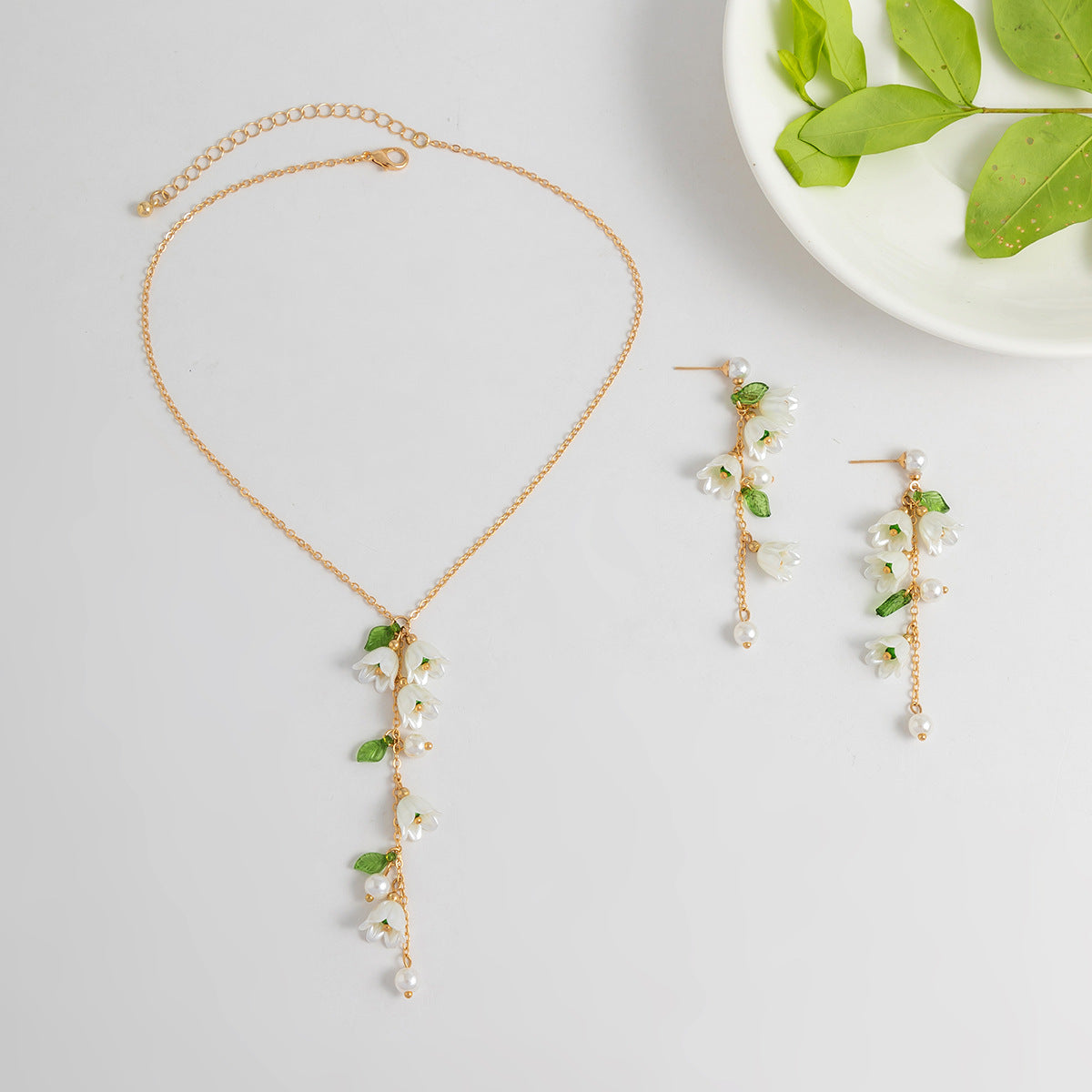 Sweet Fresh Lily Tassel Imitation Pearl Rings