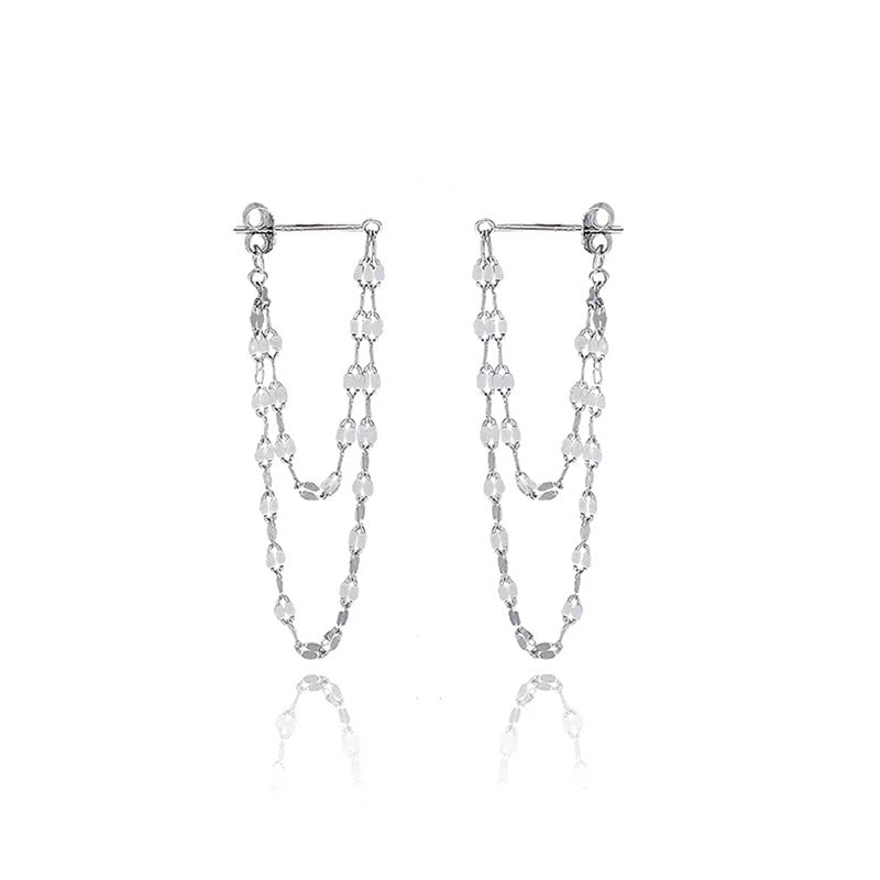 Simple Eardrops Round Face Slimming Long Earrings