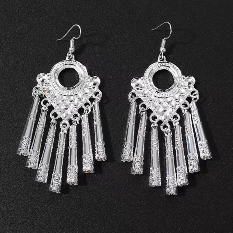 Imitation Miao Sier Ethnic Style Peacock Earrings